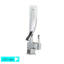 GobekUsa Black Brass Waterfall Basin Faucet with Single Handle Mixer Tap