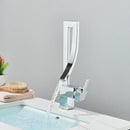 GobekUsa Black Brass Waterfall Basin Faucet with Single Handle Mixer Tap