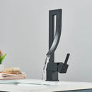 GobekUsa Black Brass Waterfall Basin Faucet with Single Handle Mixer Tap