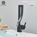 GobekUsa Black Brass Waterfall Basin Faucet with Single Handle Mixer Tap