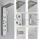 GobekUsa Black Rainfall Shower Panel Set with Massage System and Temperature Screen