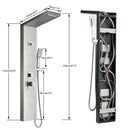 GobekUsa Black Rainfall Shower Panel Set with Massage System and Temperature Screen