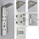 GobekUsa Black Rainfall Shower Panel Set with Massage System and Temperature Screen
