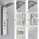 GobekUsa Black Rainfall Shower Panel Set with Massage System and Temperature Screen