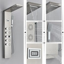 GobekUsa Black Rainfall Shower Panel Set with Massage System and Temperature Screen