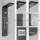 GobekUsa Black Rainfall Shower Panel Set with Massage System and Temperature Screen