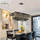 GobekUsa Lamis - Modern Black Rectangle Crystal Chandelier