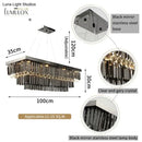GobekUsa Lamis - Modern Black Rectangle Crystal Chandelier