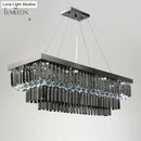 GobekUsa Lamis - Modern Black Rectangle Crystal Chandelier