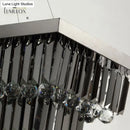 GobekUsa Lamis - Modern Black Rectangle Crystal Chandelier