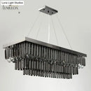 GobekUsa Lamis - Modern Black Rectangle Crystal Chandelier