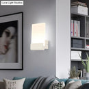 GobekUsa Minimalist Acrylic Rectangle Wall Mount LED Sconce Lamp - Bedside Light with Warm/White Glow