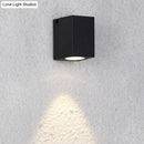 GobekUsa Modern LED Patio Wall Sconce: Rectangular Mini Metal Light Fixture in Black