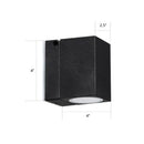 GobekUsa Modern LED Patio Wall Sconce: Rectangular Mini Metal Light Fixture in Black