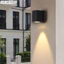 GobekUsa Modern LED Patio Wall Sconce: Rectangular Mini Metal Light Fixture in Black
