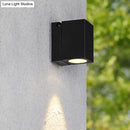 GobekUsa Modern LED Patio Wall Sconce: Rectangular Mini Metal Light Fixture in Black