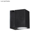 GobekUsa Modern LED Patio Wall Sconce: Rectangular Mini Metal Light Fixture in Black