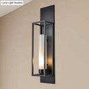 GobekUsa Modern Black Rectangular Wall Lamp - Elegant Metal Sconce Lighting with Glass Shade