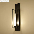 GobekUsa Modern Black Rectangular Wall Lamp - Elegant Metal Sconce Lighting with Glass Shade