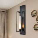 GobekUsa Modern Black Rectangular Wall Lamp - Elegant Metal Sconce Lighting with Glass Shade