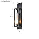 GobekUsa Modern Black Rectangular Wall Lamp - Elegant Metal Sconce Lighting with Glass Shade