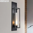 GobekUsa Modern Black Rectangular Wall Lamp - Elegant Metal Sconce Lighting with Glass Shade