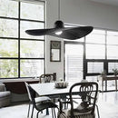 GobekUsa Designer Fabric Hat Chandelier, White & Black LED Pendant Lamp for Living Room