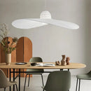 GobekUsa Designer Fabric Hat Chandelier, White & Black LED Pendant Lamp for Living Room