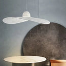 GobekUsa Designer Fabric Hat Chandelier, White & Black LED Pendant Lamp for Living Room