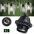 Modern black ribbed e27 socket bulb holder bedroom lamp base by Decorbites