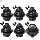 Modern black ribbed e27 socket bulb holder bedroom lamp base by Decorbites