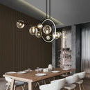 GobekUsa Black Ring LED Pendant Light with Glass Lampshade for Dining Room and Kitchen