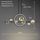 GobekUsa Black Ring LED Pendant Light with Glass Lampshade for Dining Room and Kitchen