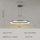 GobekUsa Black Ring LED Pendant Chandelier for Living Room, Bedroom, Kitchen - Modern Minimalist Lighting