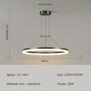 GobekUsa Black Ring LED Pendant Chandelier for Living Room, Bedroom, Kitchen - Modern Minimalist Lighting