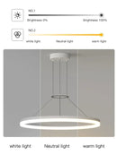 GobekUsa Black Ring LED Pendant Chandelier for Living Room, Bedroom, Kitchen - Modern Minimalist Lighting