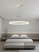 GobekUsa Black Ring LED Pendant Chandelier for Living Room, Bedroom, Kitchen - Modern Minimalist Lighting
