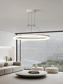 GobekUsa Black Ring LED Pendant Chandelier for Living Room, Bedroom, Kitchen - Modern Minimalist Lighting