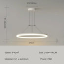 GobekUsa Black Ring LED Pendant Chandelier for Living Room, Bedroom, Kitchen - Modern Minimalist Lighting
