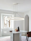 GobekUsa Black Ring LED Pendant Chandelier for Living Room, Bedroom, Kitchen - Modern Minimalist Lighting