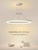 GobekUsa Black Ring LED Pendant Chandelier for Living Room, Bedroom, Kitchen - Modern Minimalist Lighting