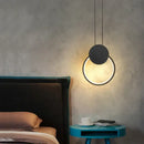 GobekUsa Black Ring Pendant Lamp | Dimmable LED Ceiling Hanging Light for Bedroom Decor