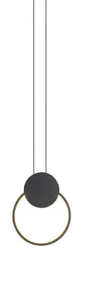 GobekUsa Black Ring Pendant Lamp | Dimmable LED Ceiling Hanging Light for Bedroom Decor