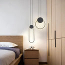 GobekUsa Black Ring Pendant Lamp | Dimmable LED Ceiling Hanging Light for Bedroom Decor