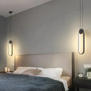 GobekUsa Black Ring Pendant Lamp | Dimmable LED Ceiling Hanging Light for Bedroom Decor