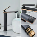 GobekUsa Black Rose Gold Basin Faucet: Modern Deck Mounted Sink Mixer Tap for Luxury Bathrooms