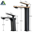 GobekUsa Black Rose Gold Basin Faucet: Modern Deck Mounted Sink Mixer Tap for Luxury Bathrooms