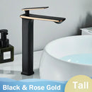 GobekUsa Black Rose Gold Basin Faucet: Modern Deck Mounted Sink Mixer Tap for Luxury Bathrooms