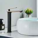 GobekUsa Black Rose Gold Basin Faucet: Modern Deck Mounted Sink Mixer Tap for Luxury Bathrooms