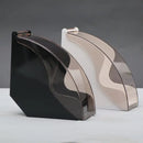 Modern black & rose gold wave coffee filter dispenser kitchen storage by Decorbites
